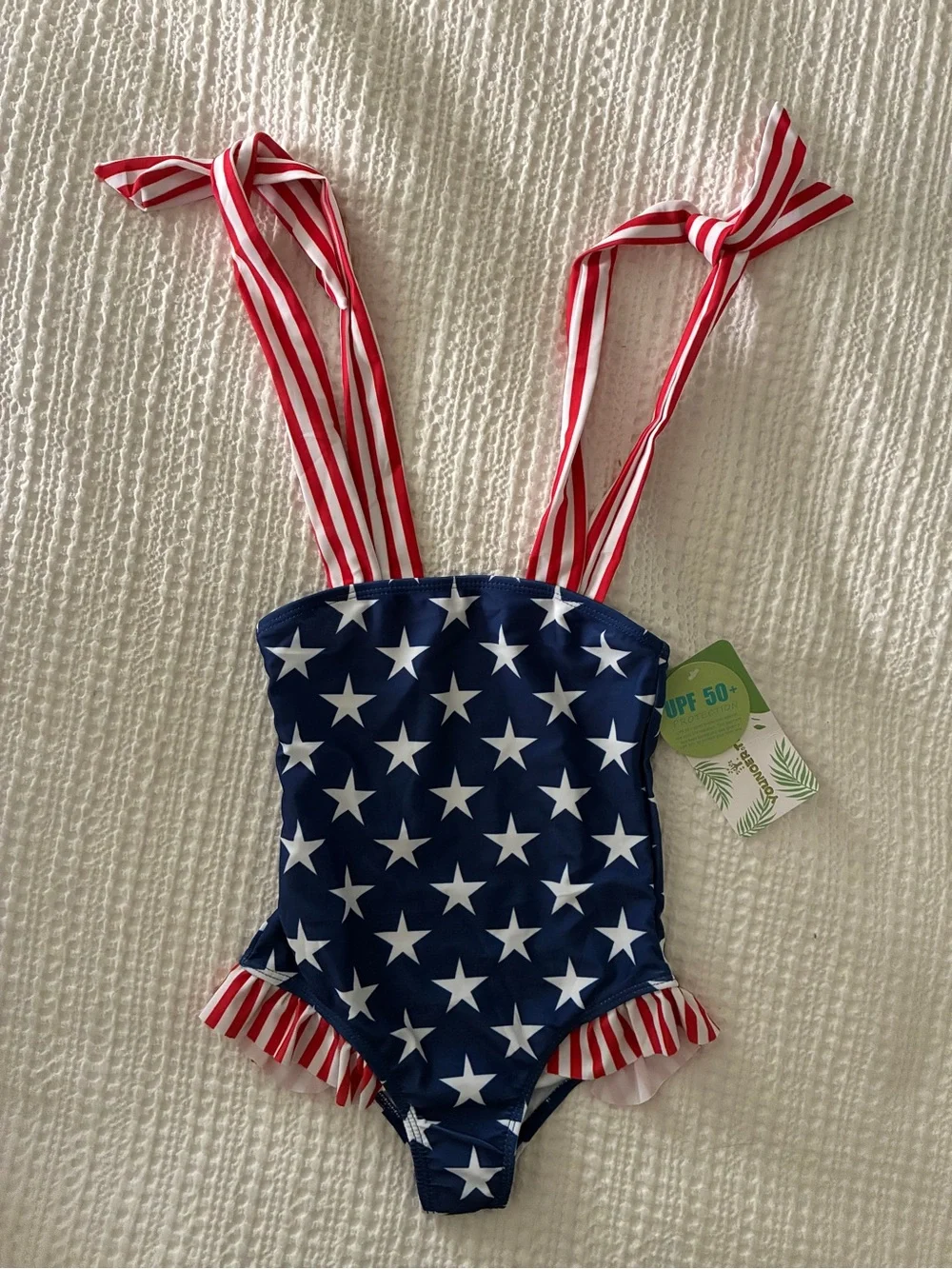Toddler Girl’s Stars & Stripes One-Piece Swimsuit - Red, White & Blue